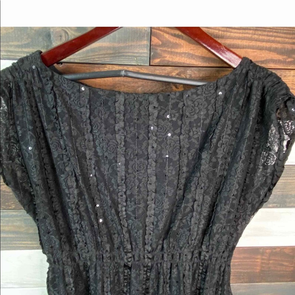🎉 4 for $20🎉 Style and co. Black lace dress with ruffles - Picture 2 of 7